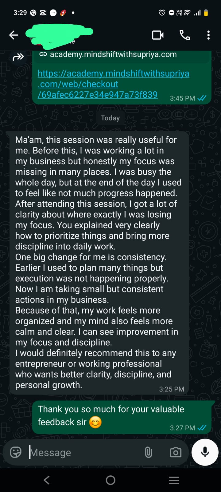 Arun Kumar testimonial